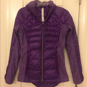 Lululemon purple down form fitted hoodie.